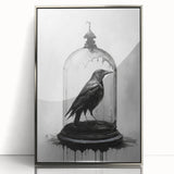 Framed wall art featuring a striking design of crows and ravens in silver acrylic, showcasing intricate details and a modern aesthetic, perfect for nature-themed decor.
