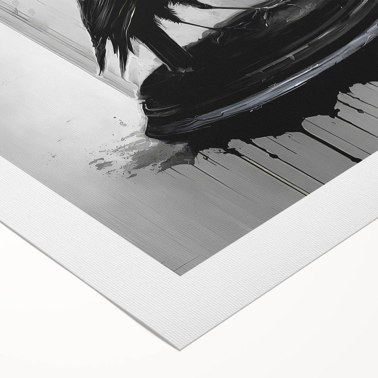 Rolled canvas art featuring a detailed design of a crow and raven, showcasing intricate patterns and rich colors, ideal for enhancing modern home decor.