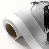 Rolled canvas artwork depicting a striking design of a crow and raven, featuring intricate details and rich colors, perfect for adding a nature-inspired touch to home decor.