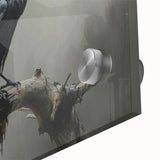Close-up of a stunning wall art piece featuring a crow and raven design, showcasing intricate details on acrylic glass, perfect for modern home decor.