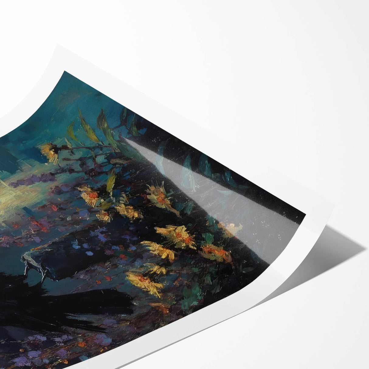 Stunning wall art print featuring a detailed design of a crow and raven, showcasing intricate black and white illustrations on textured paper, ideal for nature enthusiasts.
