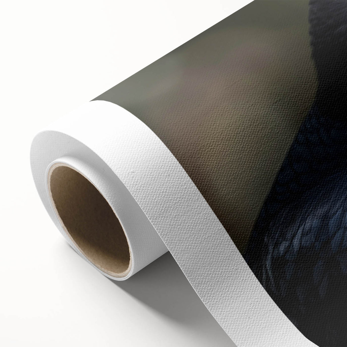 Rolled canvas artwork showcasing a striking design of a crow and raven, featuring rich black and gray colors, perfect for enhancing modern decor.
