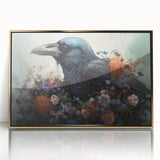 Framed wall art featuring a crow and raven design in a gold-acrylic finish, showcasing intricate details and a modern aesthetic, perfect for bird lovers.