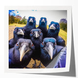 Stylish wall art collection featuring a crow and raven design, with glossy finish, perfect for enhancing modern home decor and showcasing avian elegance.