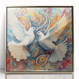 Framed acrylic wall art featuring a gold-colored dove design, showcasing intricate details and modern elegance, perfect for enhancing home decor.