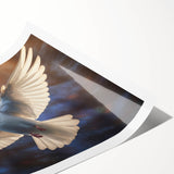 Dove design wall art print featuring intricate patterns and soft pastel colors, rolled and ready for framing, perfect for home decor or gifting.