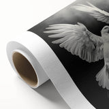 Rolled canvas artwork showcasing a delicate dove design in soft pastel colors, ideal for home decor. Perfect for adding a serene touch to any room or gallery.