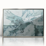 Framed wall art collection showcasing a silver-accented dove design on acrylic, ideal for modern decor. Perfect for adding elegance to living spaces or offices.