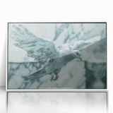 Framed wall art collection showcasing elegant dove designs in a white acrylic frame, perfect for adding a serene touch to modern home decor.