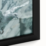 Framed wall art collection featuring a close-up of a serene dove design on textured canvas, perfect for enhancing modern home decor with a calming aesthetic.