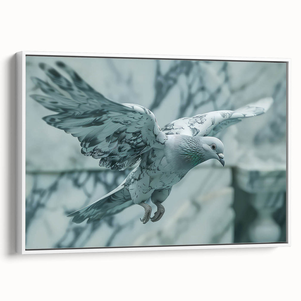 Framed wall art collection featuring five elegant dove designs on a textured canvas, displayed against a white background to enhance the serene aesthetic. Ideal for modern home decor.