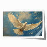 Dove-themed wall art print showcasing delicate birds in soft pastel colors, rolled and ready for framing. Perfect for adding a serene touch to any space.