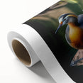 Colorful rolled canvas artwork showcasing a whimsical duck design, perfect for enhancing home decor. The vibrant colors and playful imagery make it an ideal choice for children's rooms or art enthusiasts.