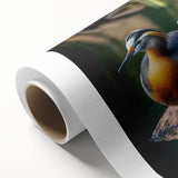 Colorful rolled canvas artwork showcasing a whimsical duck design, perfect for enhancing home decor. The vibrant colors and playful imagery make it an ideal choice for children's rooms or art enthusiasts.