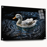 Acrylic wall art collection featuring a whimsical duck design showcased in a side view, displaying vibrant colors and intricate details, perfect for enhancing home decor.