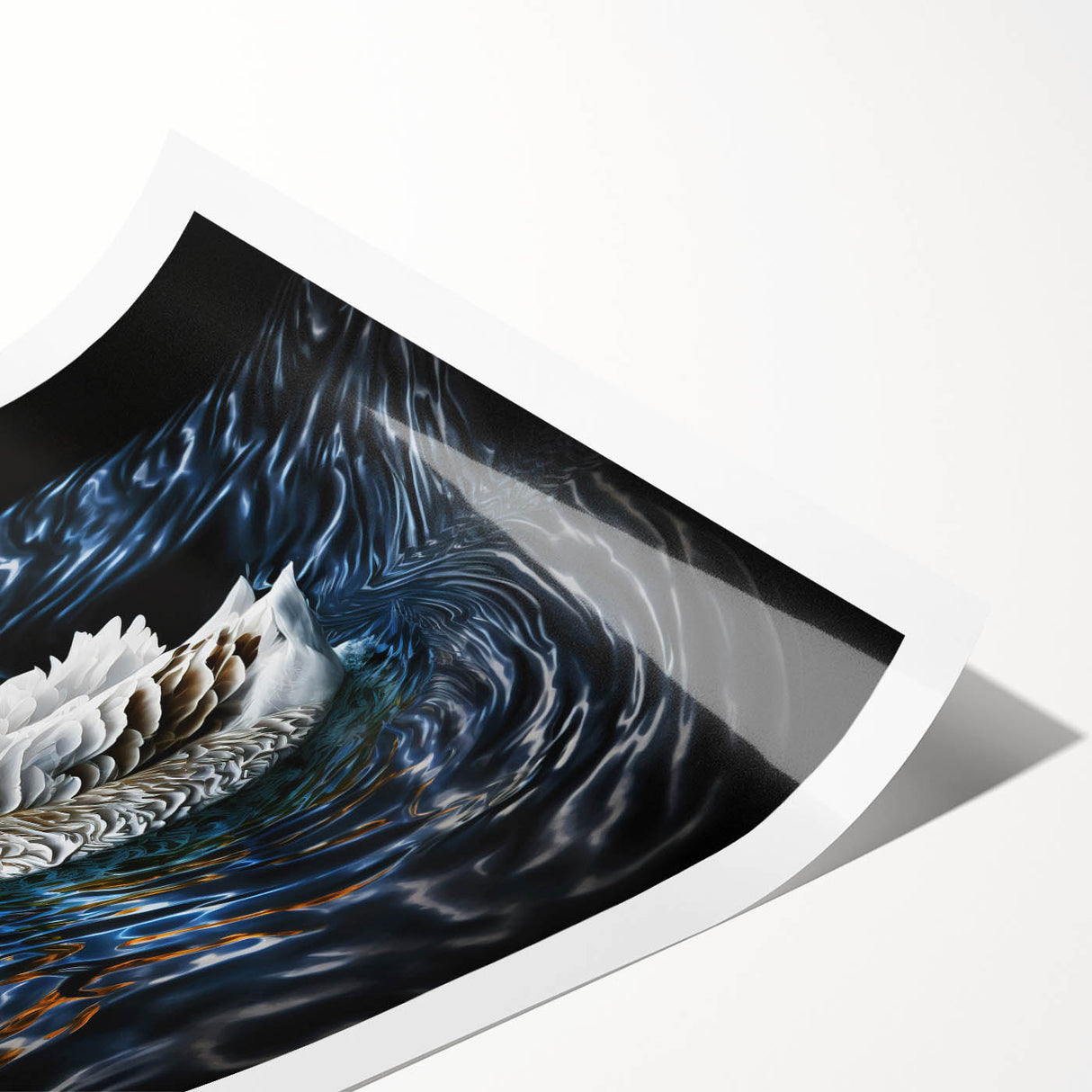 Colorful rolled print showcasing a whimsical duck design set against a vibrant background, ideal for adding a playful touch to home decor. The artwork is elegantly packaged in a protective cardboard tube, ensuring safe delivery.