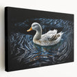 Stretched canvas wall art featuring a vibrant duck design, showcasing detailed colors and textures, perfect for enhancing home decor with a nature theme.