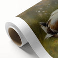 Colorful rolled canvas showcasing a whimsical duck design with vibrant hues, ideal for home decor or nursery art. Packaged securely in a protective tube.