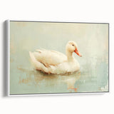 Framed wall art collection featuring a serene duck design, displayed against a white background, showcasing vibrant colors and intricate details, perfect for home decor.