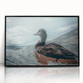 Framed wall art collection showcasing a black acrylic design of ducks, set against a minimalist backdrop, ideal for modern home decor enthusiasts.