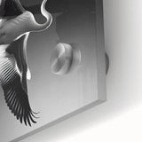 Close-up of a vibrant flamingo design wall art piece, showcasing intricate details and a glossy finish, perfect for modern home decor and tropical themes.