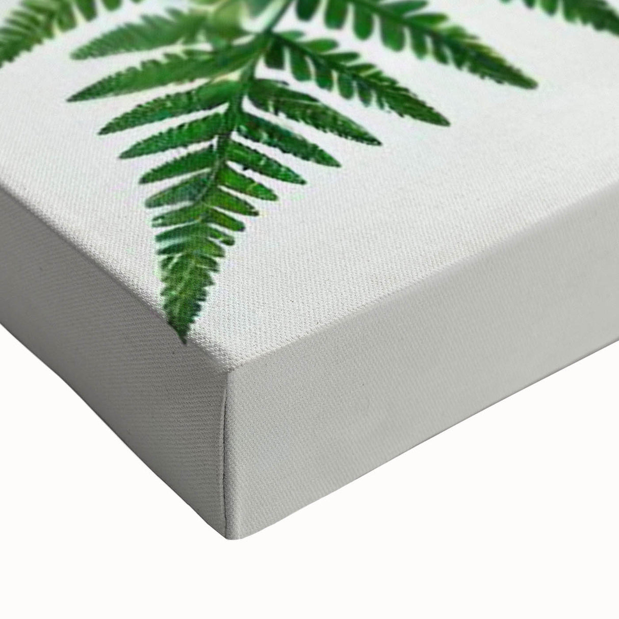 Close-up of a stretched canvas featuring a vibrant garden birds design, showcasing colorful birds perched among lush greenery, perfect for nature-inspired decor.