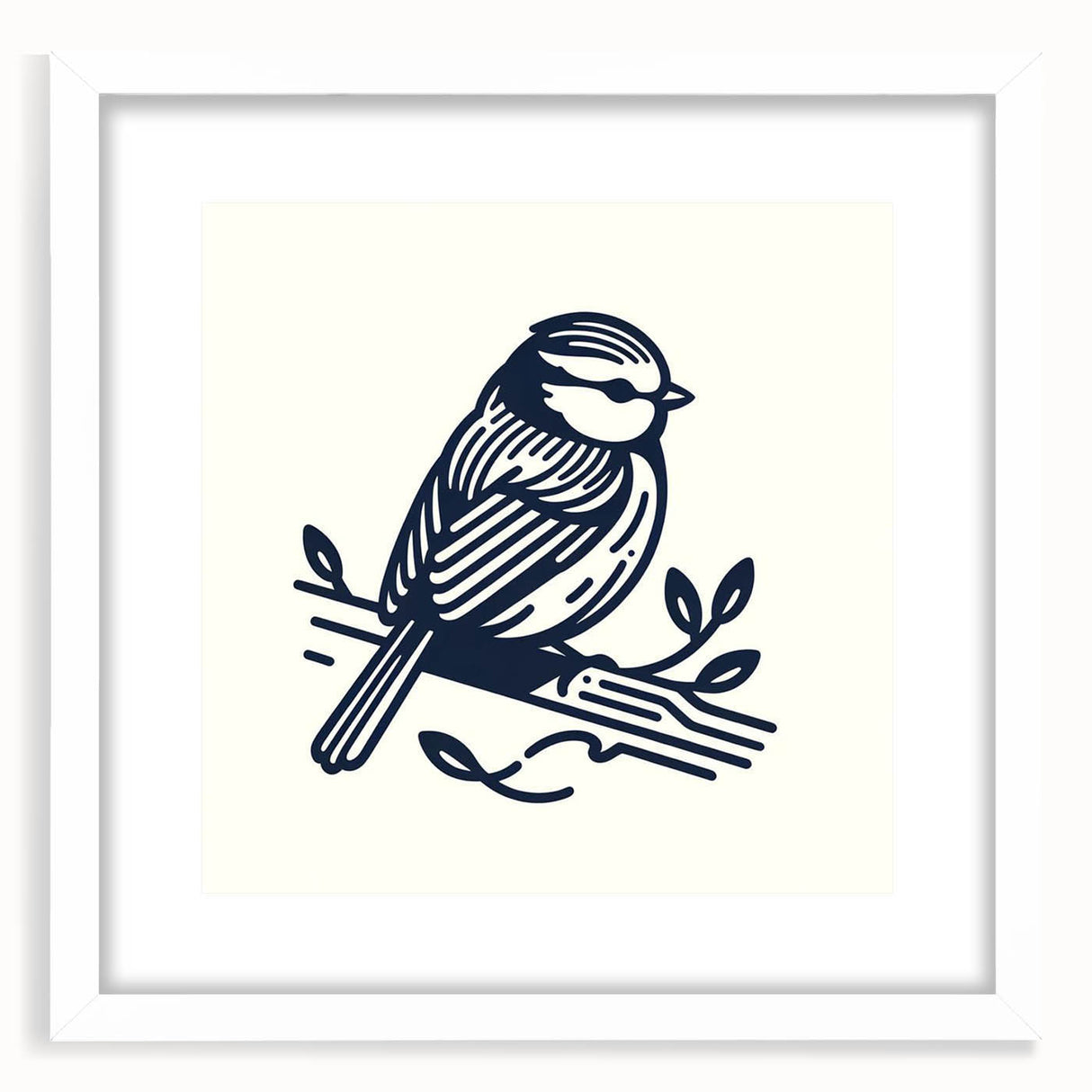 Framed wall art collection showcasing an array of colorful garden birds, featuring a white mat and sleek frame, perfect for enhancing home decor.