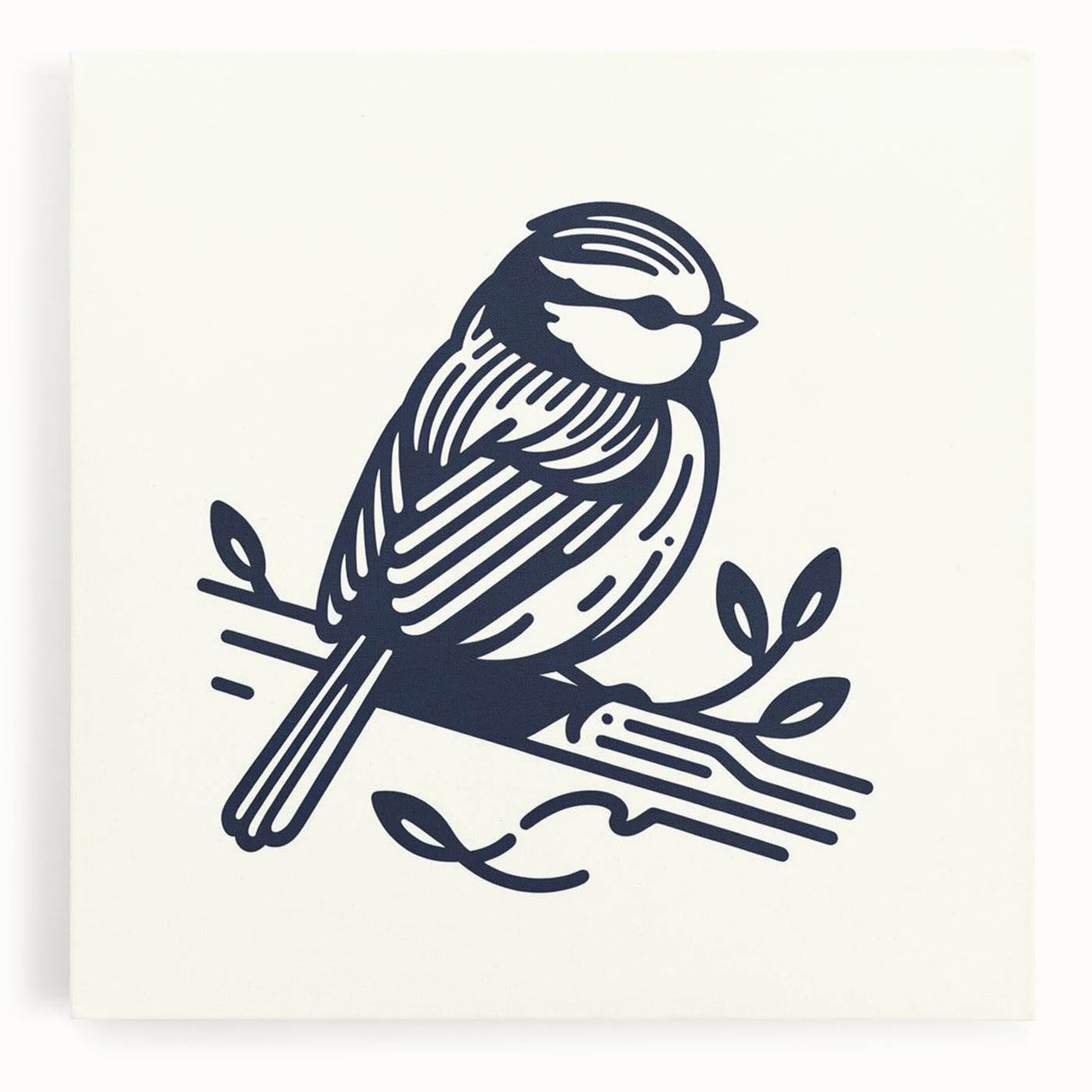Vibrant stretched canvas wall art showcasing a collection of colorful garden birds perched among lush greenery, perfect for nature-themed home decor.