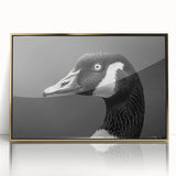 Framed wall art featuring a contemporary goose design with a gold-acrylic finish, showcasing vibrant colors and intricate details, perfect for modern home decor.