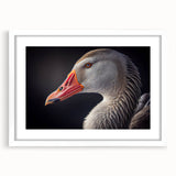 Framed wall art collection showcasing elegant goose designs in a minimalist white frame with matting, perfect for modern decor. Ideal for bird lovers and home styling.