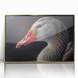 Framed wall art featuring a sleek gold-acrylic finish, showcasing an elegant design of geese in a tranquil setting, perfect for modern home decor.