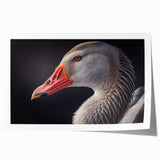 Elegant rolled wall art print showcasing a vibrant goose design with intricate details, perfect for enhancing living spaces. The print features a colorful palette and is packaged securely in a durable cardboard tube for easy transport and display.