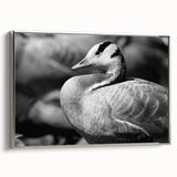 Framed wall art collection featuring a serene goose design on a textured canvas, elegantly bordered in silver, perfect for enhancing modern home decor.