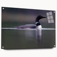 Side view of a collection of wall art showcasing elegant heron and egret designs, printed on acrylic glass with visible pins, perfect for modern decor.