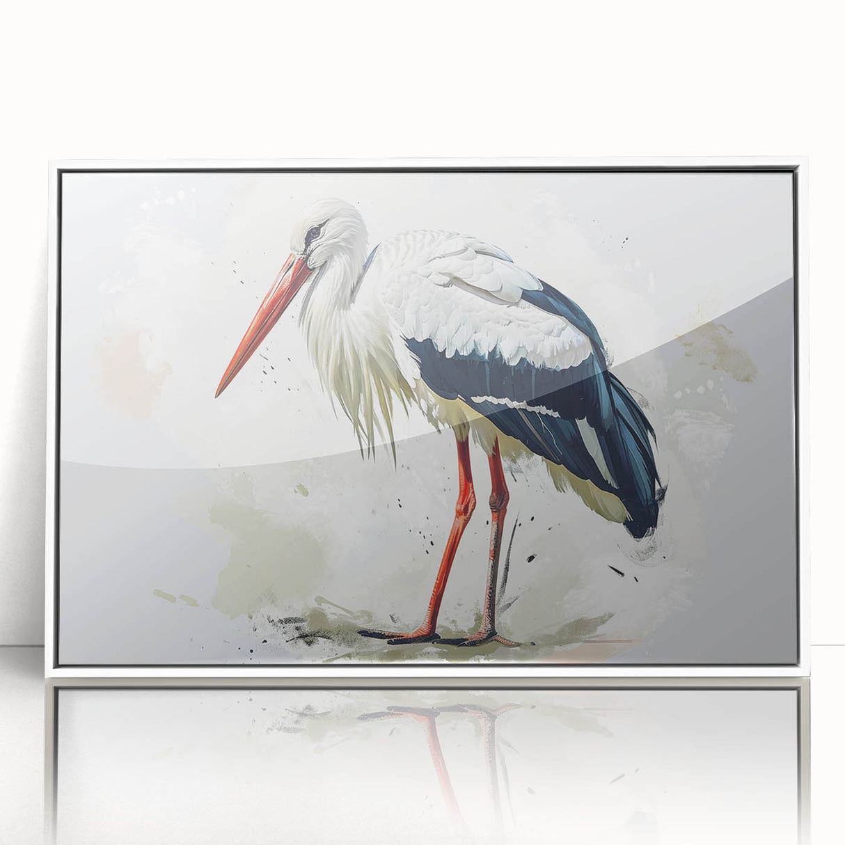 Framed wall art collection showcasing a serene scene of herons and egrets in soft, natural colors, perfect for enhancing home decor with a touch of nature.