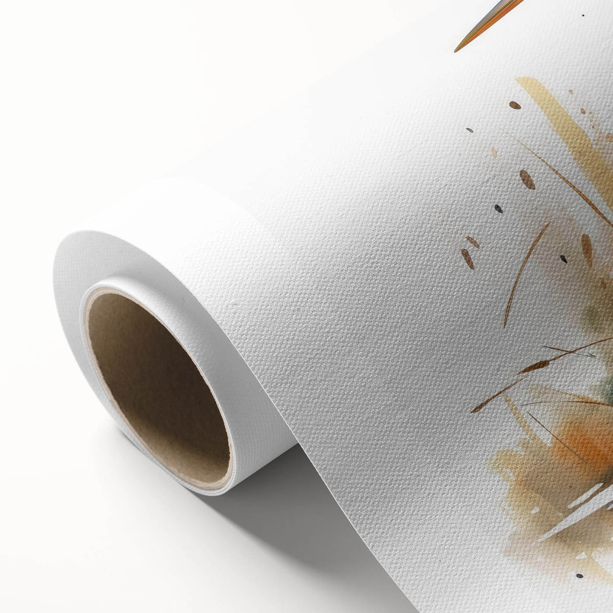 Rolled canvas showcasing a serene heron and egret design, featuring intricate details and a calming color palette, perfect for enhancing any nature-inspired decor.