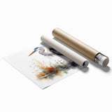 Elegant rolled print showcasing a heron and egret design, featuring vibrant colors and intricate details, ideal for enhancing any nature-inspired decor. Perfect for bird lovers and art enthusiasts seeking a unique wall piece.