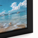 Close-up of a framed canvas wall art collection showcasing elegant heron and egret designs in vibrant colors, perfect for enhancing home decor with a nature theme.