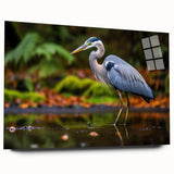 Elegant wall art collection showcasing a side view of heron and egret designs on acrylic glass, featuring vibrant colors and intricate details, perfect for modern decor.