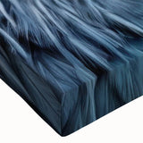 Close-up of a stretched canvas featuring a detailed heron and egret design, showcasing vibrant colors and intricate textures, perfect for nature-inspired wall decor.