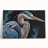 Elegant heron and egret design in soft pastel colors on stretched canvas, perfect for nature-themed decor. Ideal for adding tranquility to any space.