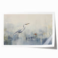 Elegant heron and egret design wall art print featuring detailed illustrations of the birds in soft, natural colors, ideal for enhancing home decor.