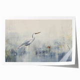 Elegant heron and egret design wall art print featuring detailed illustrations of the birds in soft, natural colors, ideal for enhancing home decor.