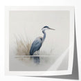 Elegant wall art showcasing a heron and egret design, printed on glossy canvas with vibrant colors, perfect for enhancing modern home decor.