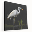 Stretched canvas wall art showcasing a serene heron and egret design, featuring vibrant colors and intricate details, perfect for nature enthusiasts and home decor.