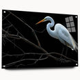 Elegant acrylic wall art featuring a side view of herons and egrets in a serene nature setting, showcasing vibrant colors and intricate details, ideal for home décor.