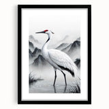 Framed wall art collection featuring elegant heron and egret designs in a black matte frame, perfect for enhancing home decor with a touch of nature.