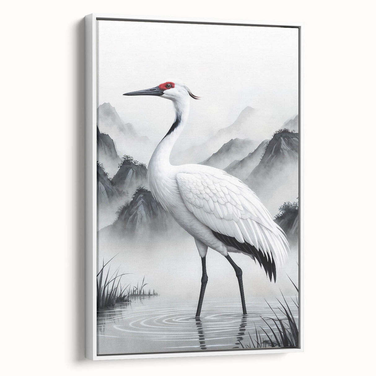 Framed wall art collection showcasing a heron and egret design on a white background, featuring elegant details and a sturdy frame, ideal for home decor.