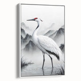 Framed wall art collection showcasing a heron and egret design on a white background, featuring elegant details and a sturdy frame, ideal for home decor.