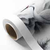 Elegant rolled canvas artwork showcasing a heron and egret design, perfect for enhancing home decor. Featuring soft pastel colors and intricate details, this piece adds a serene, nature-inspired touch to any room.